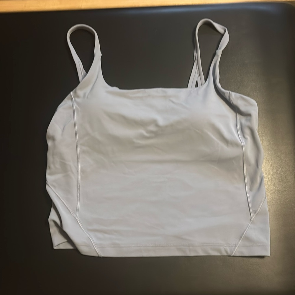 Lululemon Strappy Nulu Shelf Tank Chambray EUC size 10